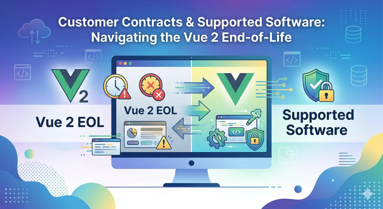 Legal contract documents and software support terms on a desk