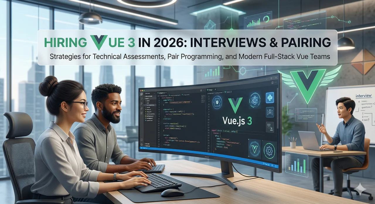 Developers in an interview and pair programming session at laptops