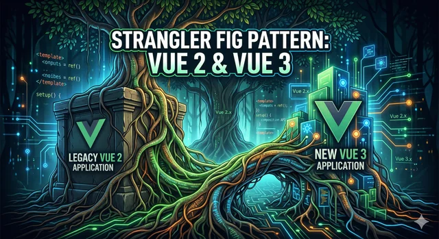The Strangler Fig Pattern for Vue: Shipping Vue 3 Alongside Vue 2 Without a Big-Bang Rewrite