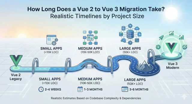 How Long Does a Vue 2 to Vue 3 Migration Take? Realistic Timelines by Project Size